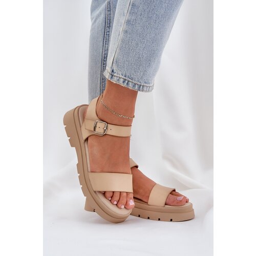 PS1 Women&amp;#039;s Platform Sandals Beige Evaretha Slike