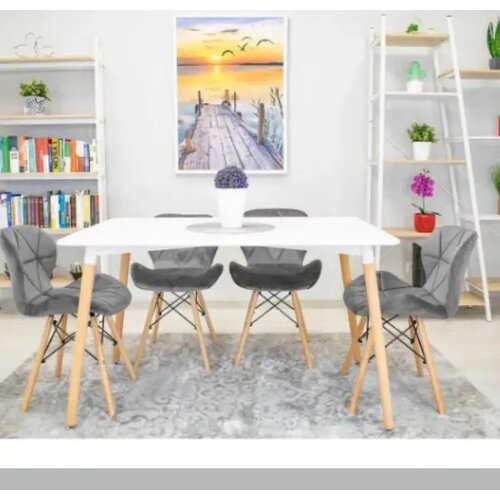 LEMON Set trpezarijskih pli&amp;scaron;anih stolica 4 kom Freja siva 25-KS012SET Slike