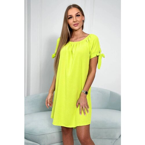 Kesi Włoski Dress tied on the sleeves yellow neon Cene