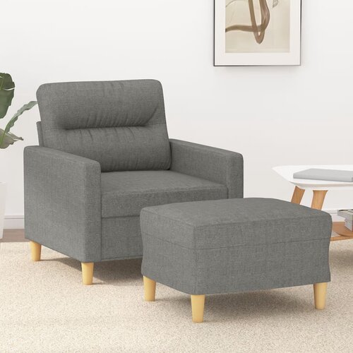  Fotelja s tabureom tamnosiva 60 cm od tkanine Cijene