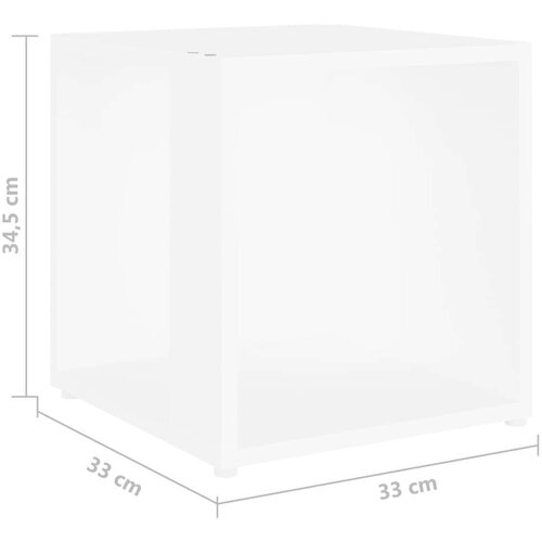  Bočni stolić bijeli 33 x 33 x 34 5 cm od iverice Slike
