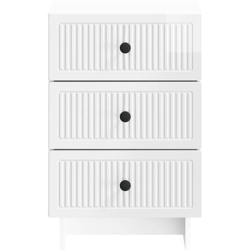  Noćni ormar s ladicama Bijela visokog sjaja 43 x 41 x 66,5 cm Slike