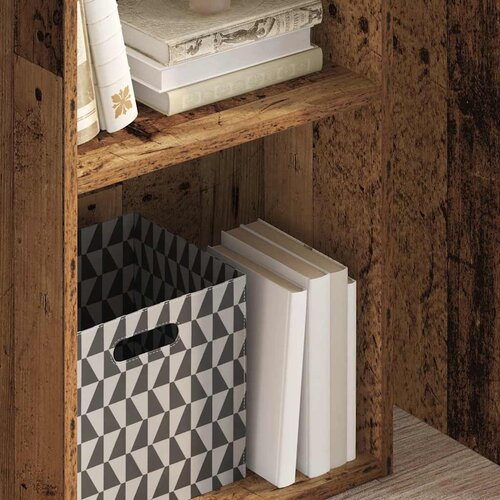  Regal za knjige boja starog drva 40x30x77 cm konstruirano drvo Slike