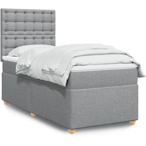  Box spring krevet s madracem svjetlosivi 90x190 cm od tkanine Cijene