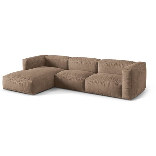 Micadoni Svetlo rjava kotna sedežna garnitura iz tkanine boucl&amp;eacute; (levi kot) Martina &amp;ndash; Home Slike