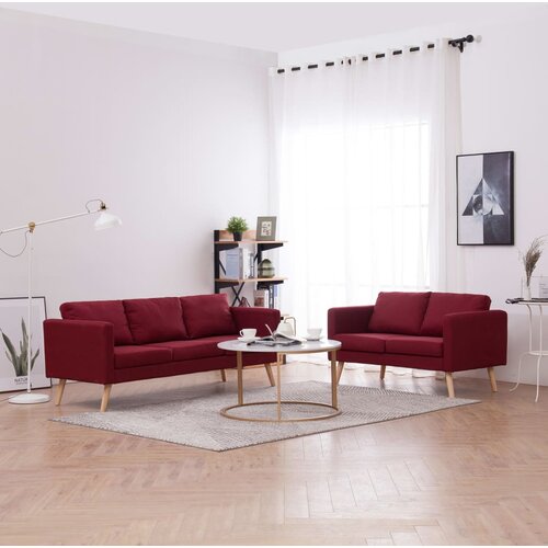 vidaXL 2-dijelni set sofa od tkanine crvena boja vina Cijene