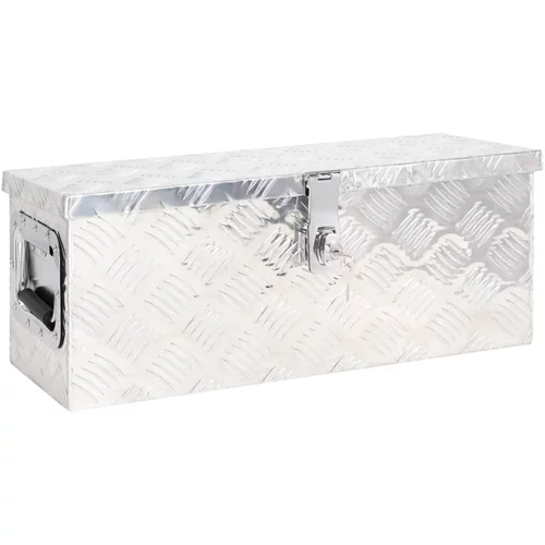 vidaXL Kutija za pohranu srebrna 60 x 23,5 x 23 cm aluminijska