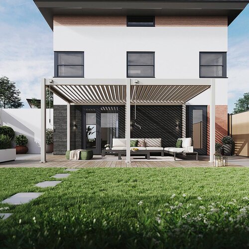 Gardenson Pergola Trumpf, Biserna Barva, 3x5,3m Slike