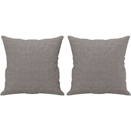  2-dijelni set sofa s jastucima smeđesivi od tkanine Slike