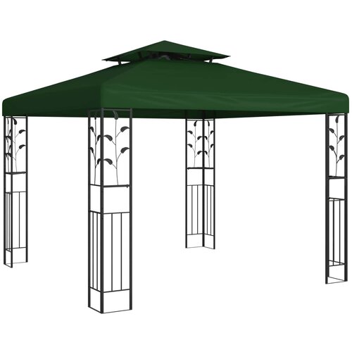 vidaXL Paviljon 3 x 3 x 2,68 m Zelena Poliester in jeklo, (5000234197) Cene