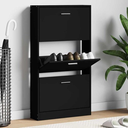 Ormarić za cipele crni 59x17x108 cm od konstruiranog drva Cijene