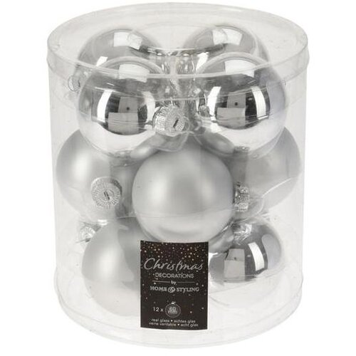  KUGLE 6CM SET 12/1 SREBRNE Slike