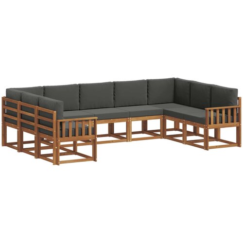  Set vanjskih sofa 9 kom. Prirodna i antracit Smeđa 304 x 187,5 x 73 cm Slike