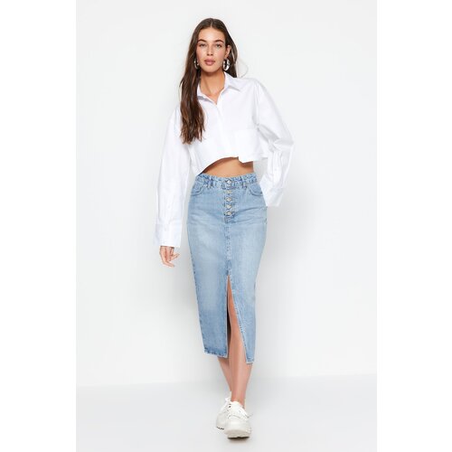 Trendyol Skirt - Blue - Midi Cene