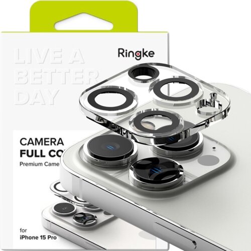 Ringke OVITEK ZA KAMERO ZA IPHONE 15 PRO CAMERA PROTECTOR 2-PACK CLEAR, (22002322) Slike