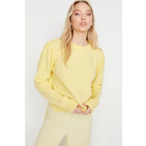Trendyol Yellow Sleeve Detailed Knitwear Sweater