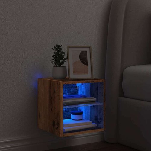 vidaXL Stenska TV omarica z LED lučkami star les 30x28,5x30 cm Cene