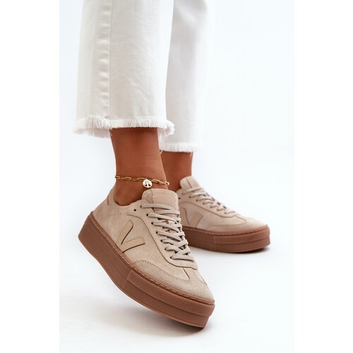 Kesi Women&amp;#039;s Zazoo suede platform sneakers beige Slike