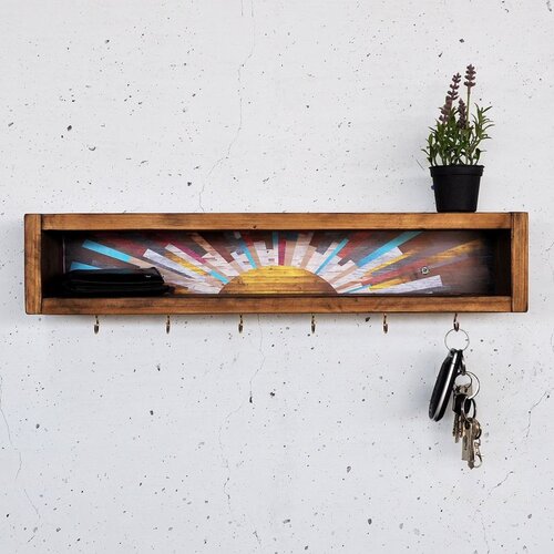 Hanah home Raf293 wooden decorative wooden wall shelf Slike