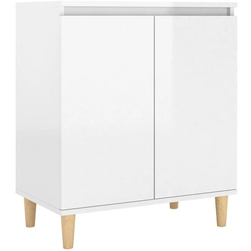 Maison Chic Komoda - Predalnik z lesenimi nogami visok sijaj bela 60x35x70cm iverna pl., (21721290) Cene