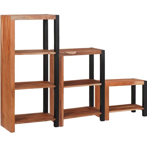  Polica 3 pcs Smeđa 50 x 30 x 110 cm Čvrsto drvo akacije Cijene