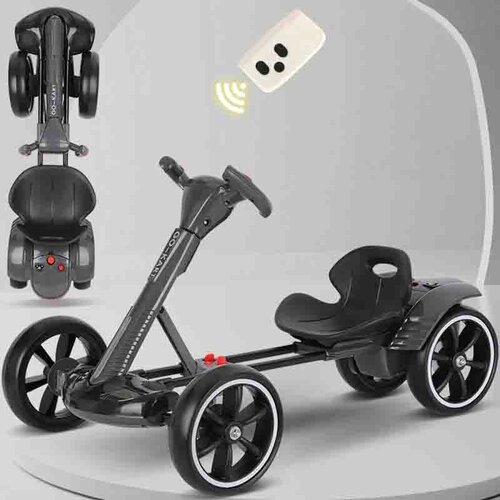  Karting na akumulator 12V na Daljinski upravljač i sklopiv na klik KT001 - Crni ( Do 50kg ) Slike