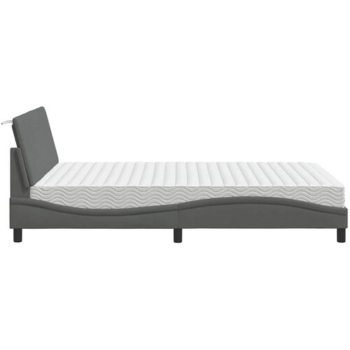  Krevet s madracem Hanko tamnosivi 140x190 cm od tkanine Slike