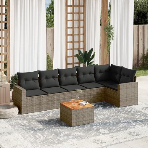  7-dijelni set vrtnih sofa sivi od poliratana Cijene