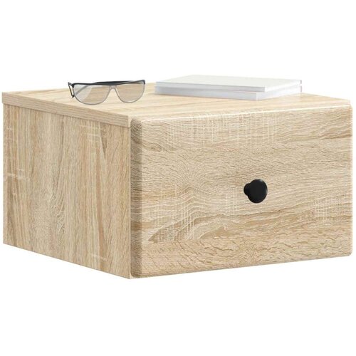  Noćni ormarić za montažu na zid s ladicama 2 pcs Hrast sonoma Slike