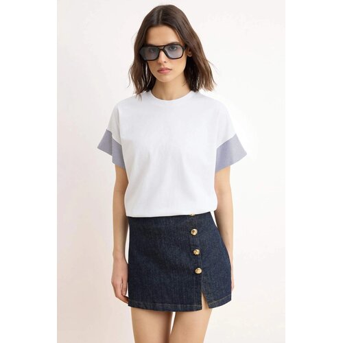 TRENDYOLMILLA Ženska majica TWOSS24TS00007, Bela Cene