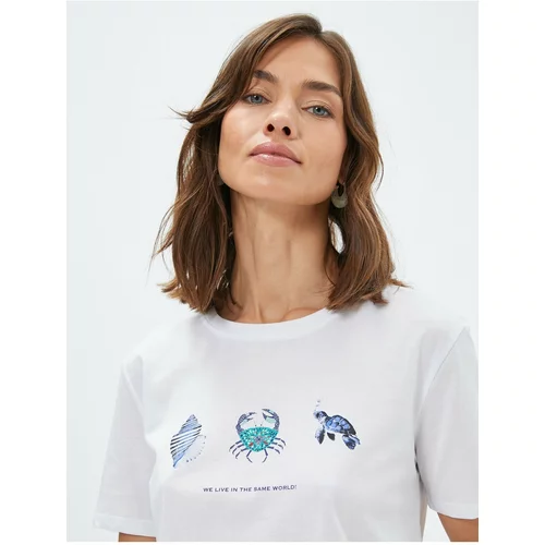 Koton Şahika Ercümen X - Oversize T-Shirt Short Sleeve Crew Neck Printed