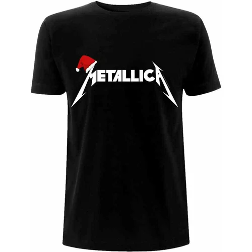 Metallica Majica Santa Hat Logo Black S