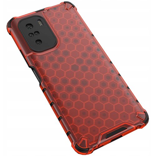 HURTEL Honeycomb pancirna futrola sa silikonskim okvirom za Xiaomi Poco F3/Redmi K40/Redmi K40 Pro/Redmi K40 Pro+ - Crvena Cijene