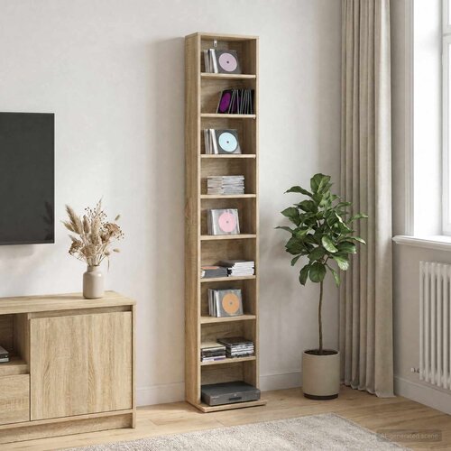 Cd ormar Hrast sonoma 33 x 23,5 x 175 cm Konstruirano drvo Slike