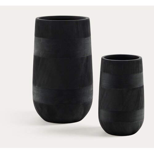 Kave Home Okrasni cvetlični lonci v kompletu iz cementa &amp;oslash; 45 cm Tival &amp;ndash; Slike