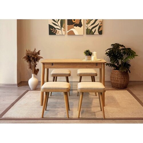 Hanah home Set Trpezarijski sto i 4 trpezarijske stolice Vina Mini 05 0900, Roza Cene