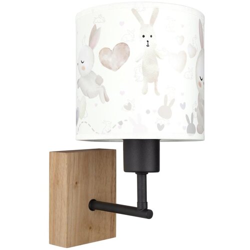 Brilagi Zidna lampa BOBO WOOD 1xE27/25W/230V hrast/crna/bela/zečići Slike