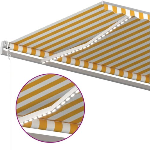  Automatska tenda sa senzorom LED 600 x 300 cm žuto-bijela Slike