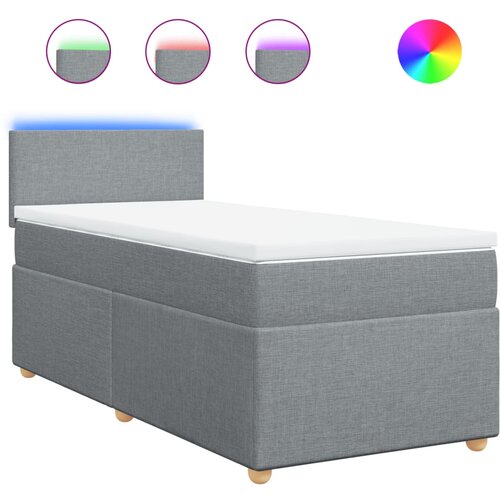 Maison Chic Box spring postelja - Vzmetna postelja z vzmetnico svetlo siva 80x200 cm blago SL10202, (21903206) Cene