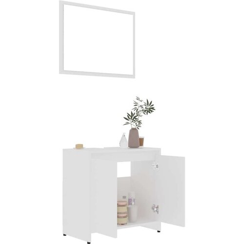 VidaXL 3-dijelni set kupaonskog namje&amp;scaron;taja od iverice bijeli Slike