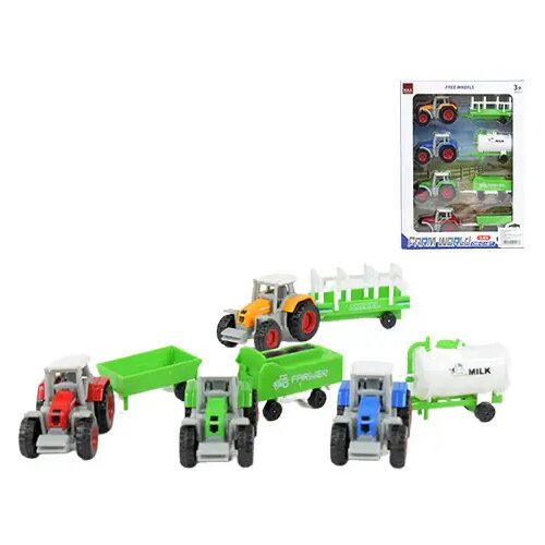 Magic Toys Kmetijski svet: 4-delni set kmetijskih traktorjev s prikolicami 1/64 Cene