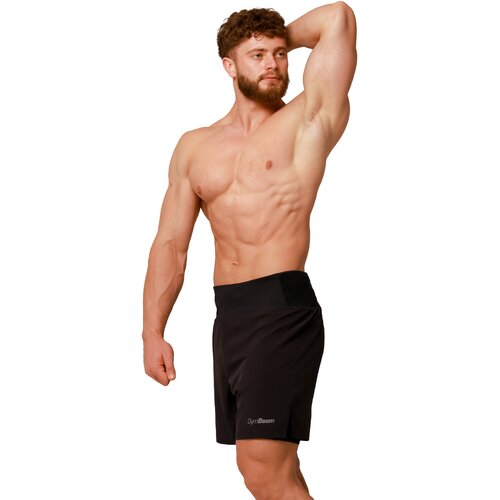 GymBeam Kratke hlače za trčanje Pulse 2u1 Black Slike