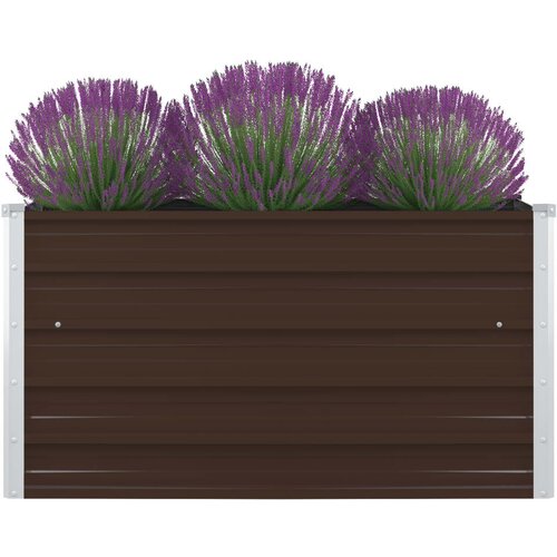 vidaXL Povišena vrtna gredica 100 x 100 x 45 cm pocinčani čelik smeđa Cijene