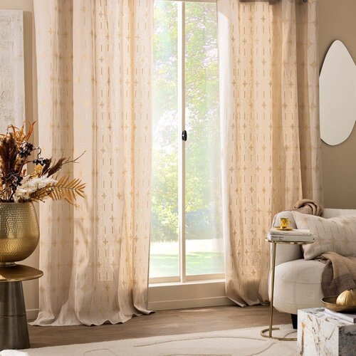 Douceur d int&amp;eacute;rieur Bež zavesa 140x280 cm Ondine &amp;ndash; Slike