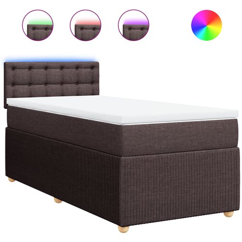 vidaXL Box spring postelja z vzmetnico temno rjava 80x200 cm blago, (21311005) Cene