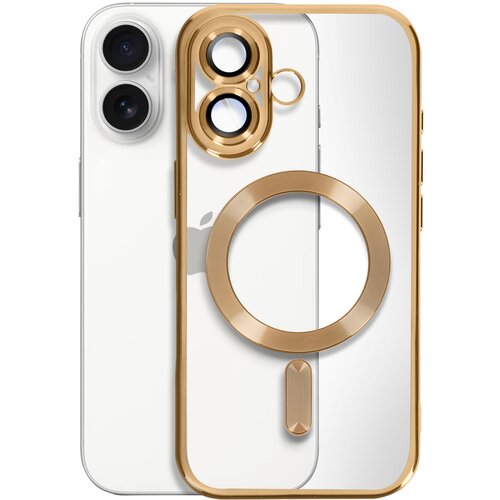 AVIZAR Ohišje MagSafe za iPhone 16 Silikonski kromirani okvir, Zlata, (5000013072) Cene