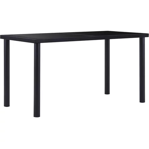  Jedilna miza črna 140x70x75 cm kaljeno steklo