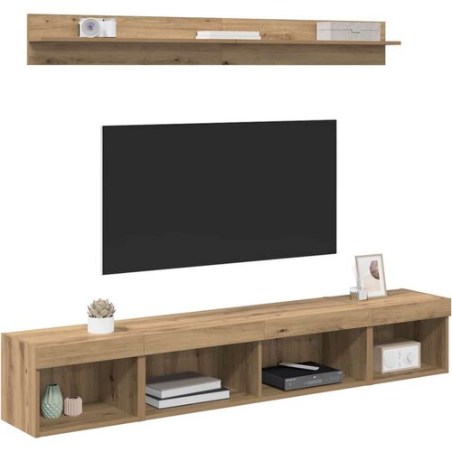  Set zidnog ormarića za TV 5 pcs Umjetnički hrast Konstruirano drvo Slike