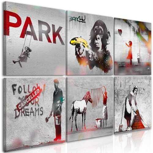  Slika - Banksy Collage (6 Parts) 60x40 Slike