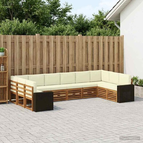  Set vanjskih sofa 10 pcs Prirodna i krem Poliester Cene